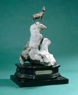 Zlatorog auf Felsstück,
Geschenk eines Triester Freundes für Rudolf Baumbach