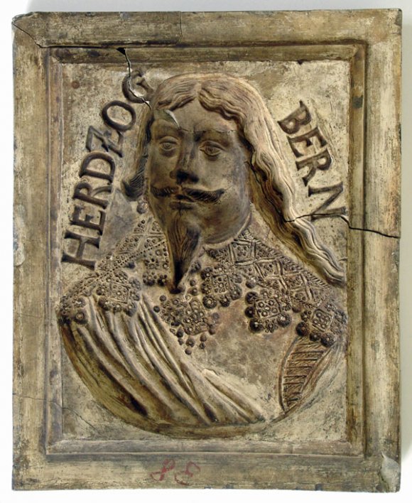 Model für eine Ofenkachel,
Porträt Herzog Bernhard von Sachsen-Weimar,
um 1650